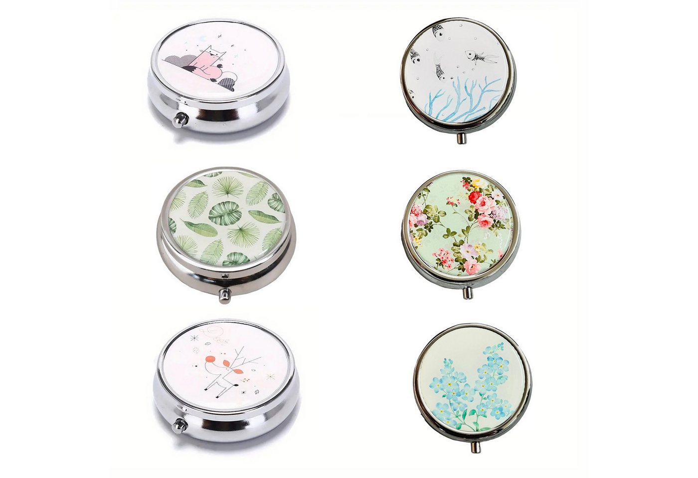 The Beauty House Pillendose Pillendose mit Spiegel Medikamentenbox Dose, Kleine Tablettendose für Unterwegs, Reise-Pillenspender Tablettenbox The Beauty House Pillendose Pillendose mit Spiegel Medikamentenbox Dose, Kleine Tablettendose für Unterwegs, Reise-Pillenspender Tablettenbox von The Beauty House