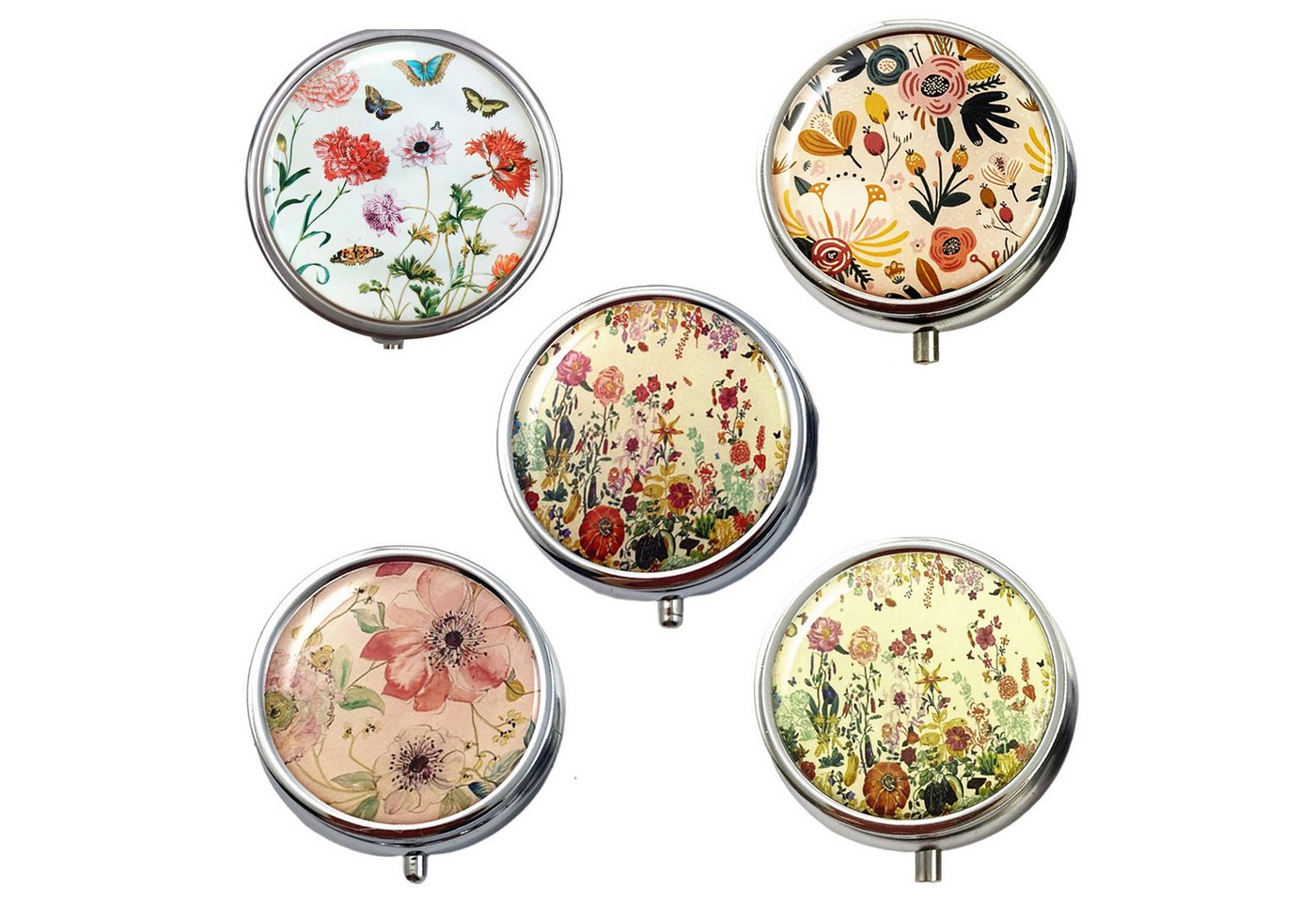 The Beauty House Pillendose Pillendose mit Spiegel Medikamentenbox Dose, Kleine Tablettendose für Unterwegs, Reise-Pillenspender Tablettenbox The Beauty House Pillendose Pillendose mit Spiegel Medikamentenbox Dose, Kleine Tablettendose für Unterwegs, Reise-Pillenspender Tablettenbox von The Beauty House