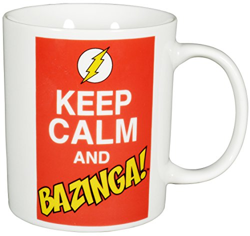 The Big Bang Theory Keep Calm and Bazinga“, Porzellan, 320ml – 0122071 Kaffeetasse, weiß, 1 Stück (1er Pack) von The Big Bang Theory