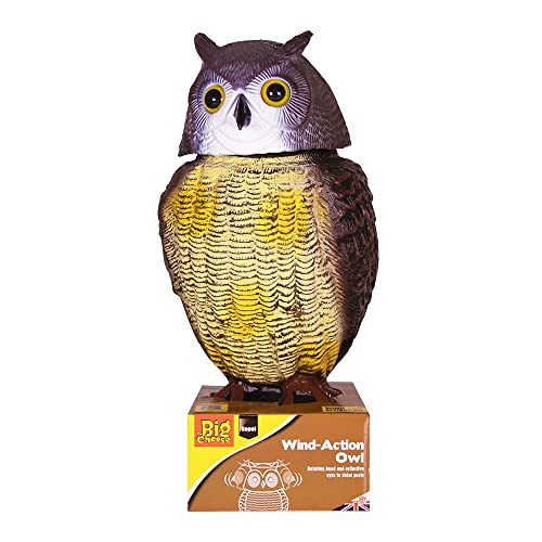 Defenders STV965 Windbetriebene Eule, lebensechter Vogel zur Abschreckung, verscheucht Vögel aus dem Garten, Grau, Einheitsgröße von The Big Cheese
