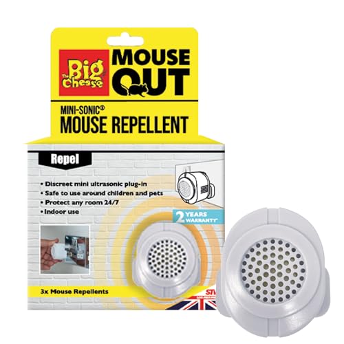 The Big Cheese Mouse Mausabwehrgerät-Stecker, 3er-Pack, Ultraschall-Mausabwehr, Nagetierabwehr-Stecker von The Big Cheese