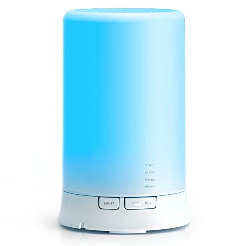 The Body Source 100ml Ultraschall Aroma Diffuser - Luftbefeuchter mit 7 Farben LED Licht und Timer - Elektrische Duftlampe für ätherische Öle - Aromatherapie für Zuhause, Büro, Spa von The Body Source