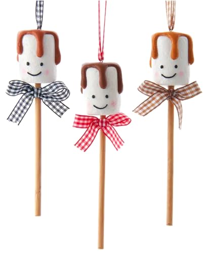 The Bridge Collection 13,3 cm Country Marshmallow Ornamente – Set von 3 – Zuhause für die Feiertage – Weihnachtsbaumschmuck – Junk Food Ornamente – Dessert-Ornamente für Weihnachtsbaum von The Bridge Collection