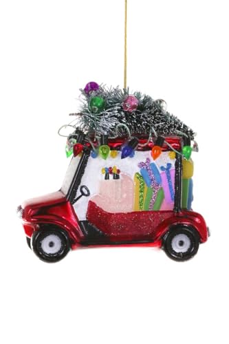 The Bridge Collection Festliches Golfwagen-Ornament aus Glas, 8,9 cm, Golfwagen mit Lichtern und Geschenken The Bridge Collection Festliches Golfwagen-Ornament aus Glas, 8,9 cm, Golfwagen mit Lichtern und Geschenken von The Bridge Collection