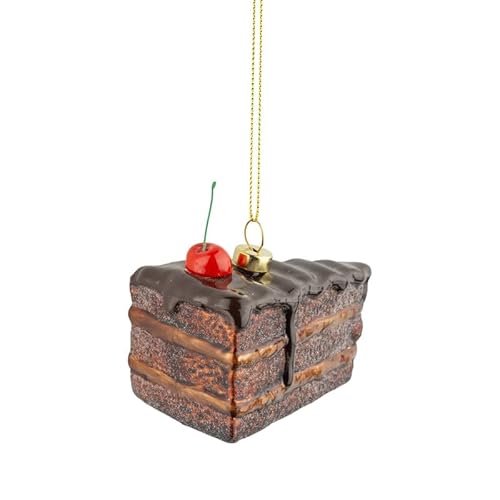 The Bridge Collection Glas-Kuchenscheibe Weihnachtsschmuck - Schokoladenkuchen-Desseret-Ornament mit Zuckerguss & Kirschakzent The Bridge Collection Glas-Kuchenscheibe Weihnachtsschmuck - Schokoladenkuchen-Desseret-Ornament mit Zuckerguss & Kirschakzent von The Bridge Collection