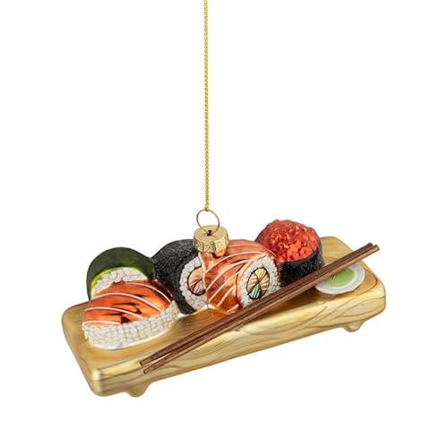 The Bridge Collection Glas Sushi Weihnachten Ornament - Einzigartige Feiertagsbaumschmuck - Dekorative Sushi Roll Ornament für Lebensmittelliebhaber und Fans der japanischen Küche The Bridge Collection Glas Sushi Weihnachten Ornament - Einzigartige Feiertagsbaumschmuck - Dekorative Sushi Roll Ornament für Lebensmittelliebhaber und Fans der japanischen Küche von The Bridge Collection