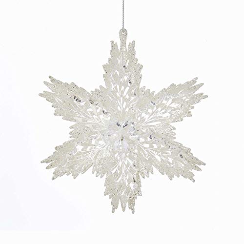 The Bridge Collection Glitzernde 3D-Acryl-Schneeflocke - Hängendes Baum- & Kaminsims-Schmuck - Schneeflocke - Weihnachtsschmuck von The Bridge Collection