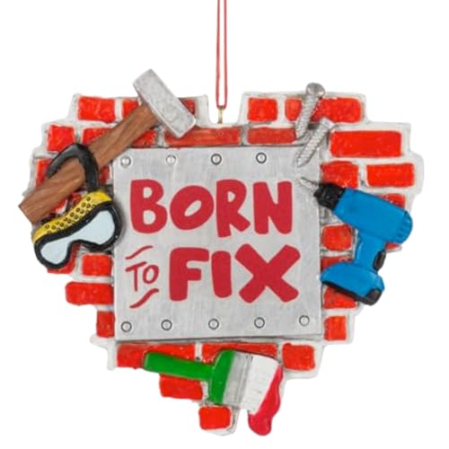 The Bridge Collection Kunstharz Born to Fix Carpenter Ornament – 8,9 cm Heimwerker-Weihnachtsschmuck von The Bridge Collection