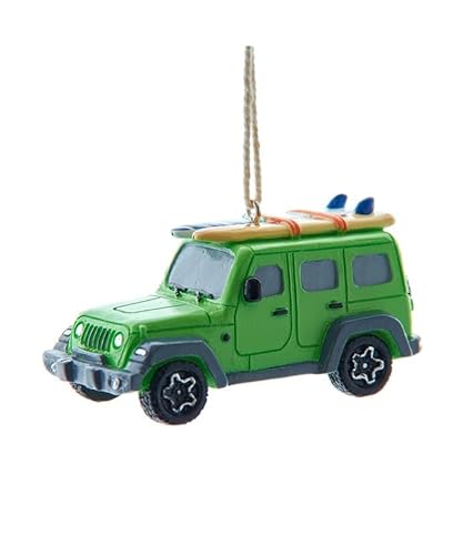 The Bridge Collection Off-Road Holiday Truck Ornament mit Baum - Abenteuerfahrzeug mit Surfbrettern Weihnachten Spaß Reise Ornament für Outdoor-Enthusiasten von The Bridge Collection