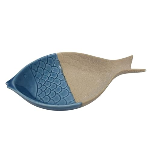 The Bridge Collection Porzellan-Tablett in Fischform, nautisches Schmucktablett oder Schlüsselhalter, Küstenmotiv, ideal für Ozean-inspirierte Dekoration von The Bridge Collection