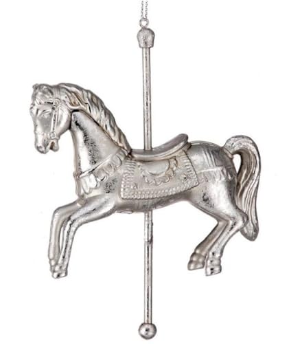 The Bridge Collection Silbernes Karussell-Pferd-Ornament im antiken Stil – 12,7 cm Karussell Zirkus Pferd Weihnachtsdekoration The Bridge Collection Silbernes Karussell-Pferd-Ornament im antiken Stil – 12,7 cm Karussell Zirkus Pferd Weihnachtsdekoration von The Bridge Collection