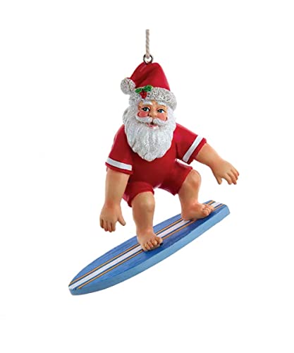 The Bridge Collection Surfing Santa Ornament – Strand Weihnachtsmann auf Surfbrett Weihnachtsbaum Ornament für Surfer von The Bridge Collection