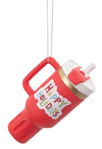 The Bridge Collection Trinkglas mit Aufschrift "Happy Holidays", Kunstharz, Rot, 11,4 cm von The Bridge Collection