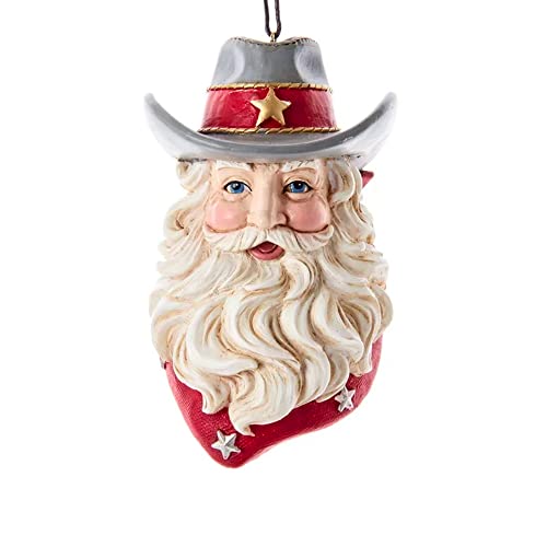 The Bridge Collection Western Cowboy Weihnachtsmann Ornament mit Cowboyhut und Sternen von The Bridge Collection