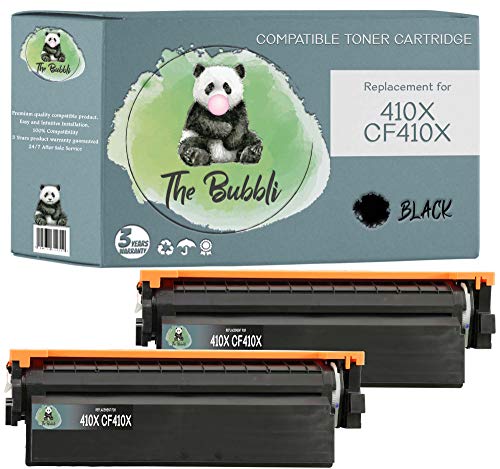 The Bubbli Original | 410X 410A CF410X Kompatibel Toner für HP Color Laserjet Pro M452dn M452nw M452dw MFP M377dw MFP M477fdn MFP M477fdw MFP M477fnw (SCHWARZ, 2er Pack) von The Bubbli