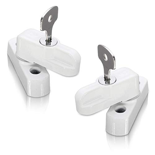 XFORT® 2er-Pack Türstopper und Fensterschlösser für PVC-Türen und -Fenster, Sicherheitsschloss für französische Türen, abschließbare Schieberstopper von XFORT