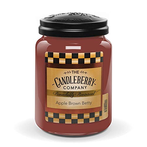 Candleberry Duftkerze im Glas mit Deckel - Apple Brown Betty (570g) - Intensiv duftende ganzjährige Kerze bis zu 160h Brenndauer für jeden Anlass, langlebig und handgegossen in den USA von The Candleberry Company