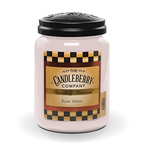 Candleberry Duftkerze im Glas mit Deckel - Rose Water (570g) - Intensiv duftende ganzjährige Kerze bis zu 160h Brenndauer für jeden Anlass, langlebig und handgegossen in den USA von The Candleberry Company