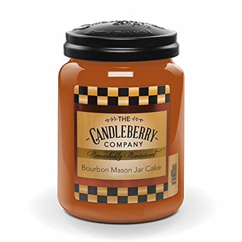 Candleberry Duftkerze im Glas mit Deckel - Bourbon Mason Cake Jar (570g) - Intensiv duftende ganzjährige Kerze bis zu 160h Brenndauer für jeden Anlass von The Candleberry Company