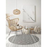 the carpet Teppich "Calgary round", rund, 1 mm Höhe, moderner robuster In und Outdoor Teppich von The Carpet