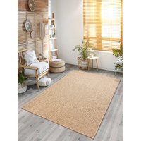 the carpet Teppich "Kansas" rechteckig 1 mm Höhe moderner robuster In und Outdoor Teppich Jute Look von The Carpet