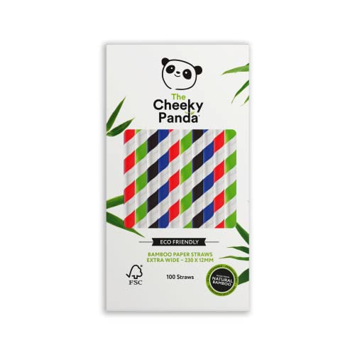 The Cheeky Panda Bambus Bubble Tea Strohhalme Papier Bunte | 100 x Bubble Tea Strohhalme | Stark und Langlebig von The Cheeky Panda