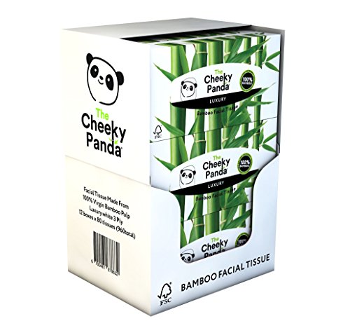 The Cheeky Panda Kosmetiktücher Box (960 Kosmetiktücher) – 12 x Tücherbox Großpackung 3-lagig Taschentücher aus nachhaltigem Bambus hergestellt von The Cheeky Panda