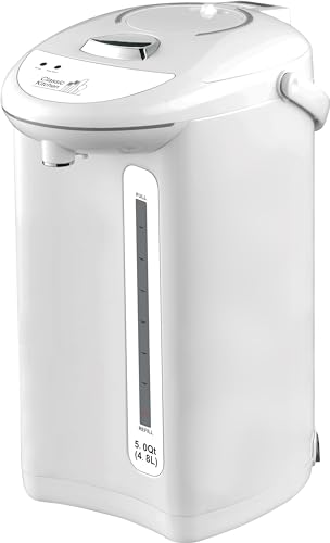 Classic Kitchen Warmwasserkocher, 4,8 l, gebürstetes Chrom von The Classic Kitchen