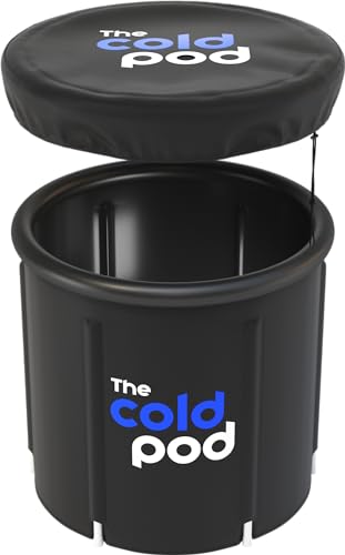Eisbad Tonne für Athleten mit Abdeckung, 75cm tragbares Ice Bath tub für Kryotherapie, The Cold Pod Faltbare Aufblasbare badewanne für den Innen- und Außenbereich Erwachsene von The Cold Pod