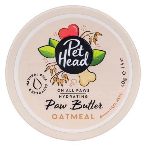 PET HEAD Pfotenbutter aus Haferflocken 40 g, On All Paws, Feuchtigkeitsbalsam für Hundepfoten, beruhigt und pflegt Pfoten und Nasen, professionelle Pflege, vegan, Sanfte Formel für Hunde und Welpen von Company of Animals