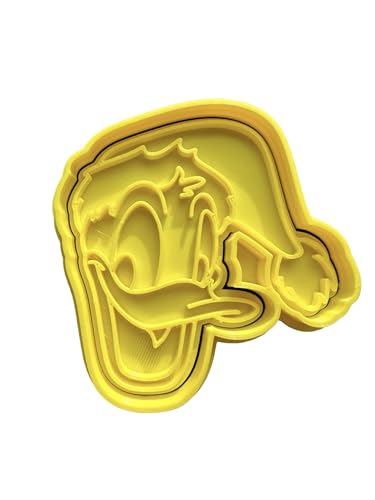The Cookie Cutter Hub Ausstechform mit Donald Duck-Motiv und passender Präger für Plätzchen, Kekse, Ton, Backdekoration von The Cookie Cutter Hub