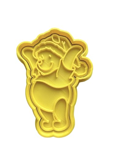 The Cookie Cutter Hub Ausstechform mit Winnie Puuh-Figur und passendem Präger für Plätzchen, Kekse, Ton, Backdekoration von The Cookie Cutter Hub