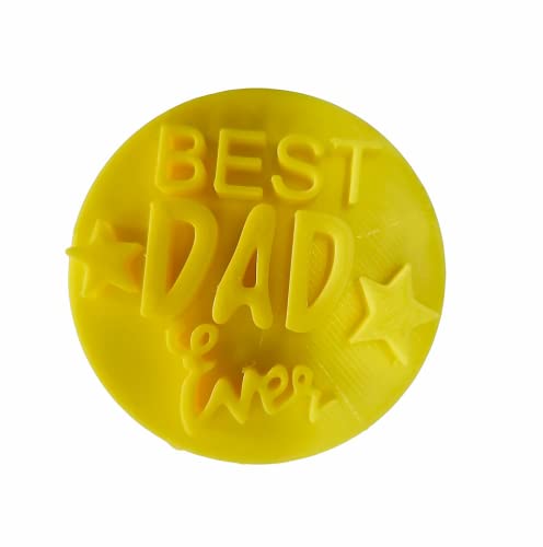 The Cookie Cutter Hub Best Dad Ever with Stars Embosser/Stempel für Cupcakes Fondant Zuckerguss Ton Kuchen Backen Dekoration von The Cookie Cutter Hub