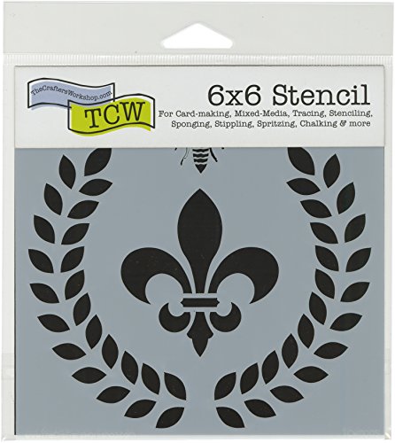 The Crafters Workshop TCW800s Lorbeerkranz Schablone, Synthetisches Material, durchsichtig, 18 x 16 x 0.1 cm von The Crafter's Workshop
