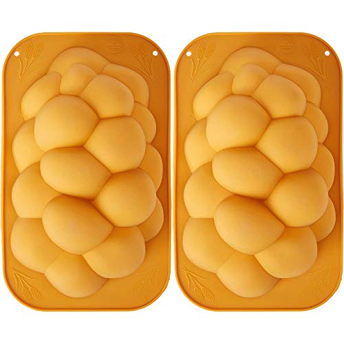 The Dreidel Company Challah Braid Brotform aus Silikon, perfekte koschere, geflochtene Challah-Backform, kein Formen erforderlich, groß (2er-Pack) von The Dreidel Company