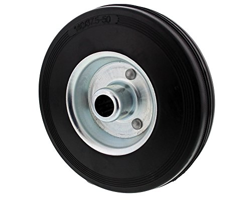 The Drive -16520-0140- Vollgummi Reifen auf Stahlfelge Stahlblechfelge für Stützrad (140 x 38 mm) von The Drive