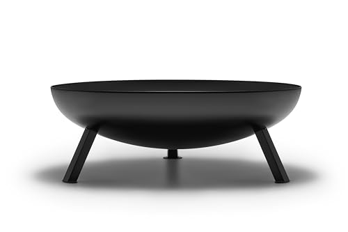 Bombe Feuerbecken Schwarz Ø 79 cm – Massive Feuerschale aus Stahl (4 mm) – Pulverbeschichtet & Hitzebeständig – Garten Feuerstelle – Outdoor Feuerschale für Terrasse, Balkon & Camping (26 kg) von The Favilla