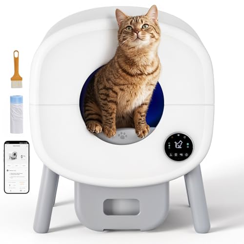 The Fellie Selbstreinigende Katzentoilette, extra große Katzentoilette für mehrere Katzen, App-Steuerung und einfache Reinigung, automatischer intelligenter Roboter mit Geruchskontrolle, 4 The Fellie Selbstreinigende Katzentoilette, extra große Katzentoilette für mehrere Katzen, App-Steuerung und einfache Reinigung, automatischer intelligenter Roboter mit Geruchskontrolle, 4 von The Fellie