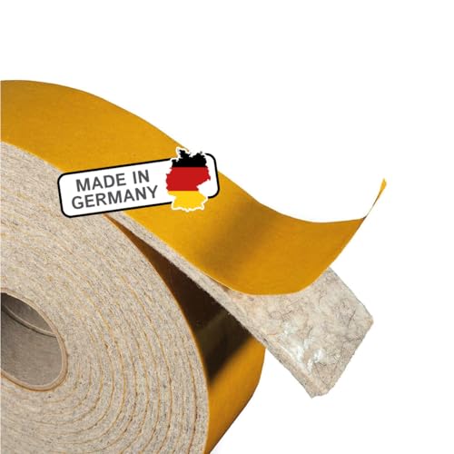The Felt Store Filzband selbstklebend, vielseitiger Filzstreifen, Klebefilz Ideal als Filzgleiter Rolle für Stühle oder schwere Möbel (40 mm breit, 4 mm dick, 4 m lang, grau) von The Felt Store