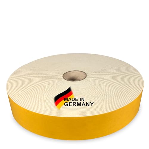 The Felt Store Filzband selbstklebend weiß, 40mm breit, 1,5mm stark, 5m lang, Filzklebeband, Klapperschutz, Dichtungsband aus Filz – Made in Germany von The Felt Store