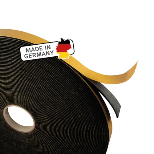 The Felt Store Filzband selbstklebend schwarz, 15mm breit, 1,5mm stark, 5m lang, Filzklebeband, Klapperschutz, Dichtungsband aus Filz – Made in Germany von The Felt Store