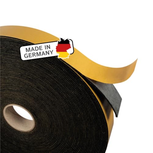 The Felt Store Filzband selbstklebend 30 mm breit, 1,5 mm dick, 5 m lang, schwarz, vielseitiger Filzstreifen - Ideal als Dichtungsband für Fenster und Türen von The Felt Store