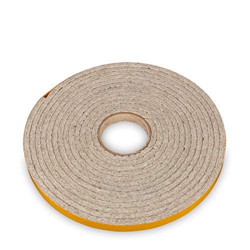 The Felt Store Filzband selbstklebend, 10mm breit, 4mm stark, 4m lang, Grau Meliert, Dichtungsband aus Wollfilz z.B. für Isolierung und Klapperschutz - Made in Germany von The Felt Store