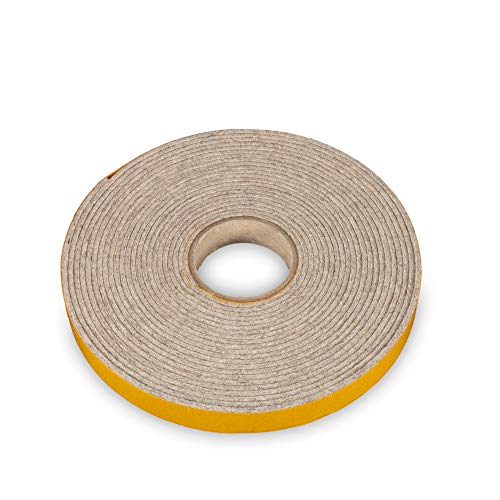 The Felt Store Filzband selbstklebend, 15mm breit, 2mm stark, 6m lang, Grau Meliert, Dichtungsband aus Wollfilz z.B. für Isolierung und Klapperschutz - Made in Germany von The Felt Store