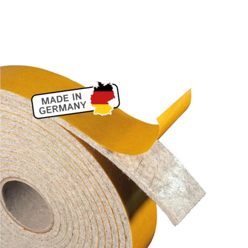 The Felt Store Filzband selbstklebend, vielseitiger Filzstreifen, Klebefilz Ideal als Filzgleiter Rolle für Stühle oder schwere Möbel (30 mm breit, 4 mm dick, 4 m lang, grau) von The Felt Store