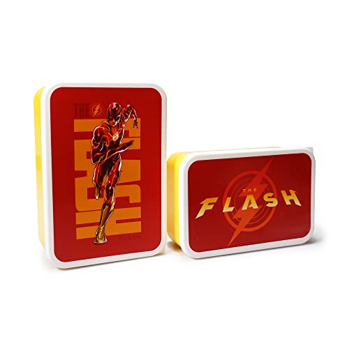 The Flash Lunchbox – 2er Set – DC Comics – Snackboxen – wiederverwendbare Lebensmittelbehälter – BPA-freier Kunststoff von The Flash