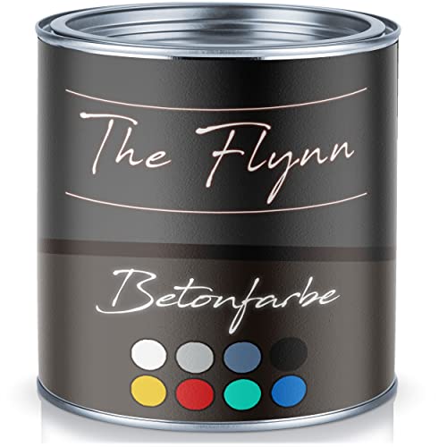 The Flynn Betonfarbe hochwertige Fassadenfarbe elastische Kunststoffbeschichtung ohne Grundierung Boden Wand Beton Putz Zement Mauerwerk Stein (10 L, Schwarz (RAL 9005)) von The Flynn