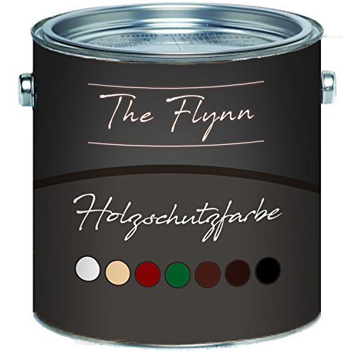 The Flynn einzigartige Holzschutzfarbe schnelltrocknend und wetterbeständig - Schutz vor Verwitterung in Weiß, Beige, Schwedenrot, Grün, Dunkelbraun, Rotbraun und Schwarz (1 L, Dunkelbraun) von The Flynn