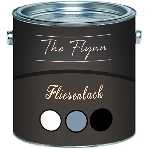 The Flynn hochwertiger Fliesenlack glänzend Grau Weiß Schwarz ALLE RAL 2 Komponenten Fliesenlack inkl. Härter (2,5 L, Schwarz) von The Flynn