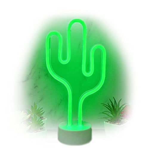The Glowhouse Kaktus-Neonlampe mit Standfuß - Nachtlicht & Wohndeko - batteriebetrieben - für Kinderzimmer, Schlafzimmer, Hochzeiten & Partys von The Glowhouse